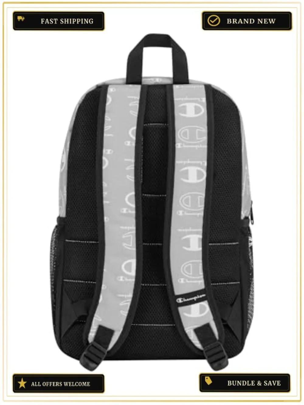 Champion Youth Backpack with Padded Straps, Laptop Compartment, Water Bottle